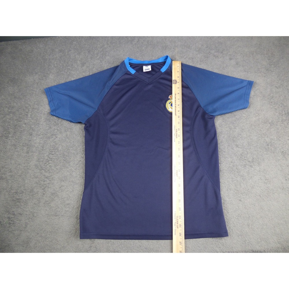 Real Madrid Soccer Jersey Mens Small Navy Blue V-Neck Short Sleeve Training Shir - Picture 6 of 9